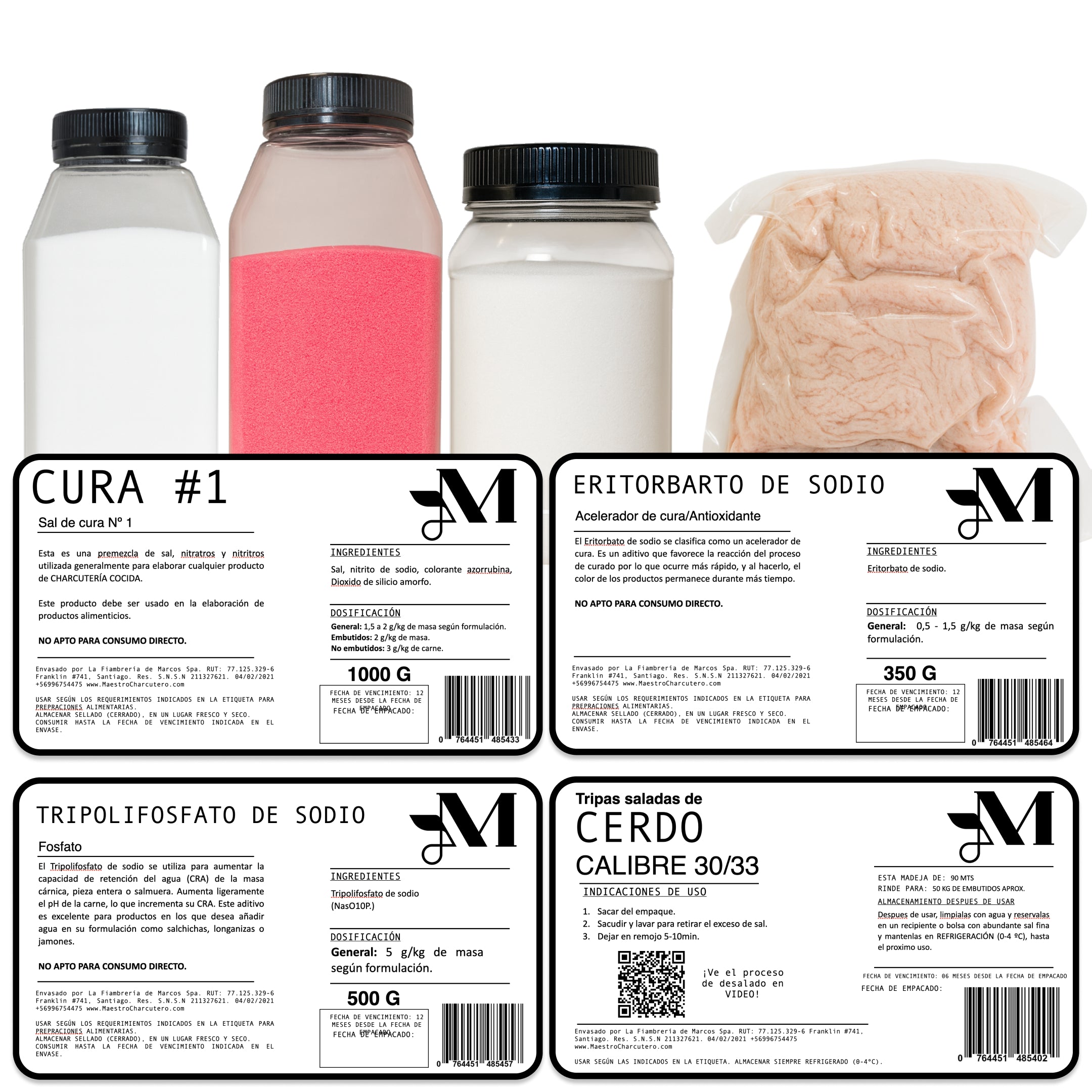 Kit Embutidos – Eritorbato + Fosfatos (STPP) + Sal de Cura #1 + Tripa Natural 30/33