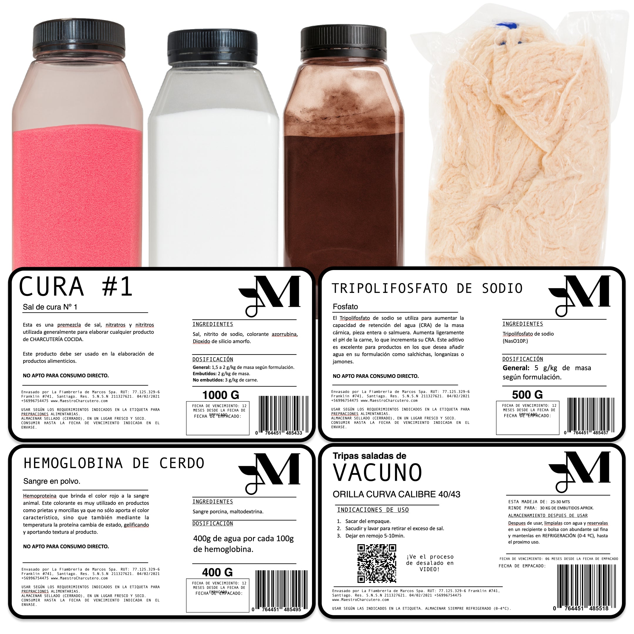 Kit Prieta – Sal de Cura #1 + Fosfatos (STPP) + Hemoglobina + Tripa/Orilla de Vacuno 40/43