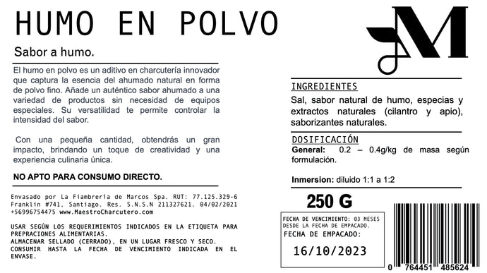 Humo en Polvo 250g – Sabor Ahumado para Charcutería y Más