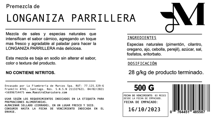 Mezcla de Longaniza Parrillera 500g – Receta de Marcos Somana