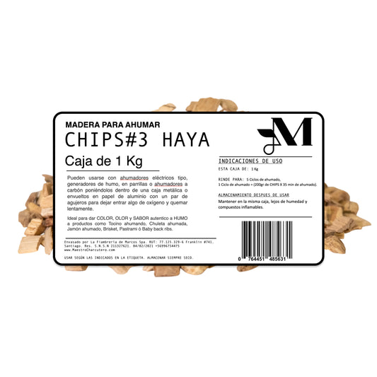 Madera para Ahumar – Chips de Haya #3 (Caja 1 kg)