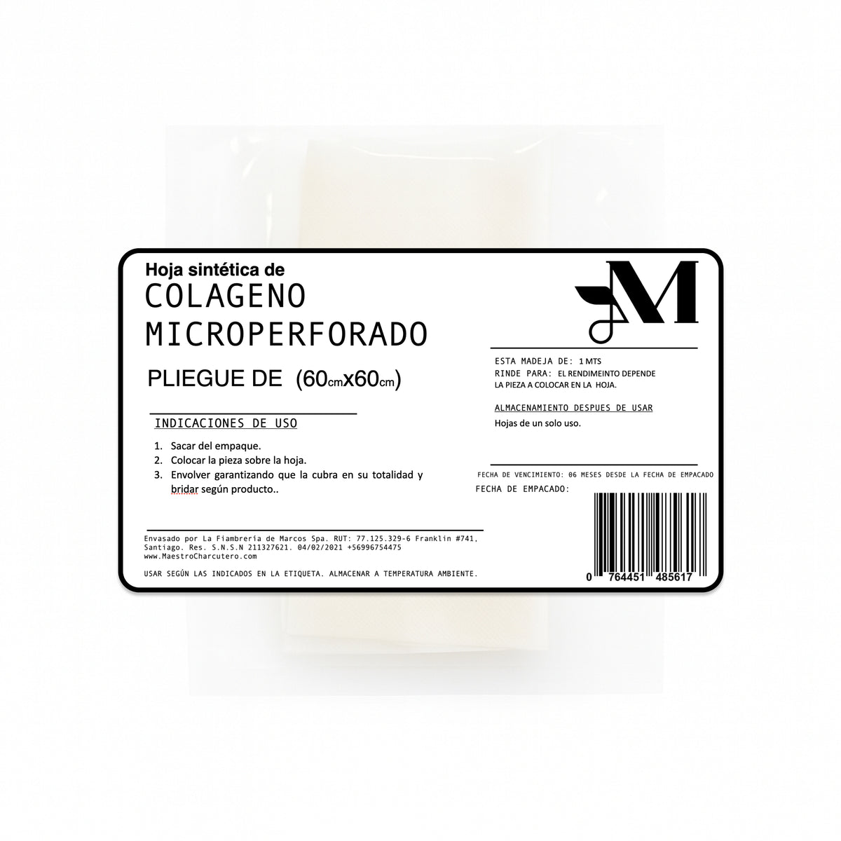 Hojas de Colágeno (Charcutería Seca o Dry Aged) – 60x40cm (Medida Aproximada)