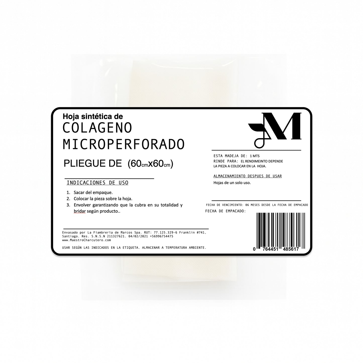 Hojas de Colágeno (Charcutería Seca o Dry Aged) – 60x40cm (Medida Aproximada)