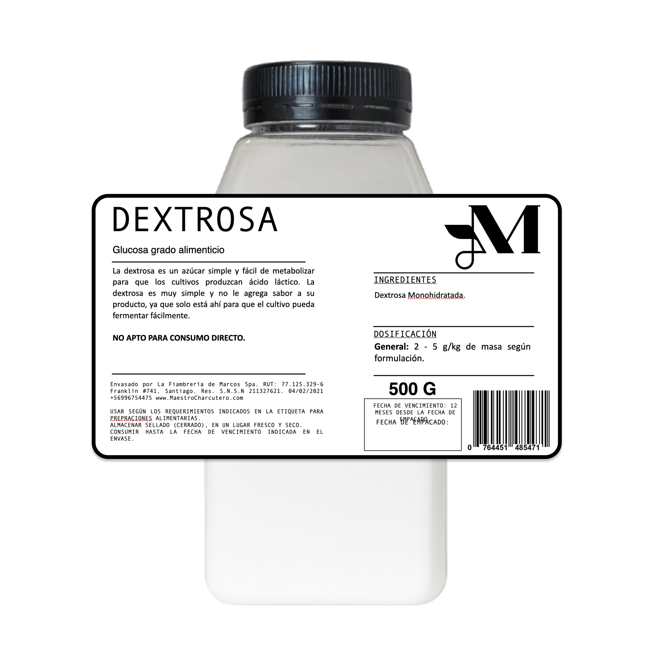 Dextrosa 500g – Azúcar Simple para Fermentación en Charcutería