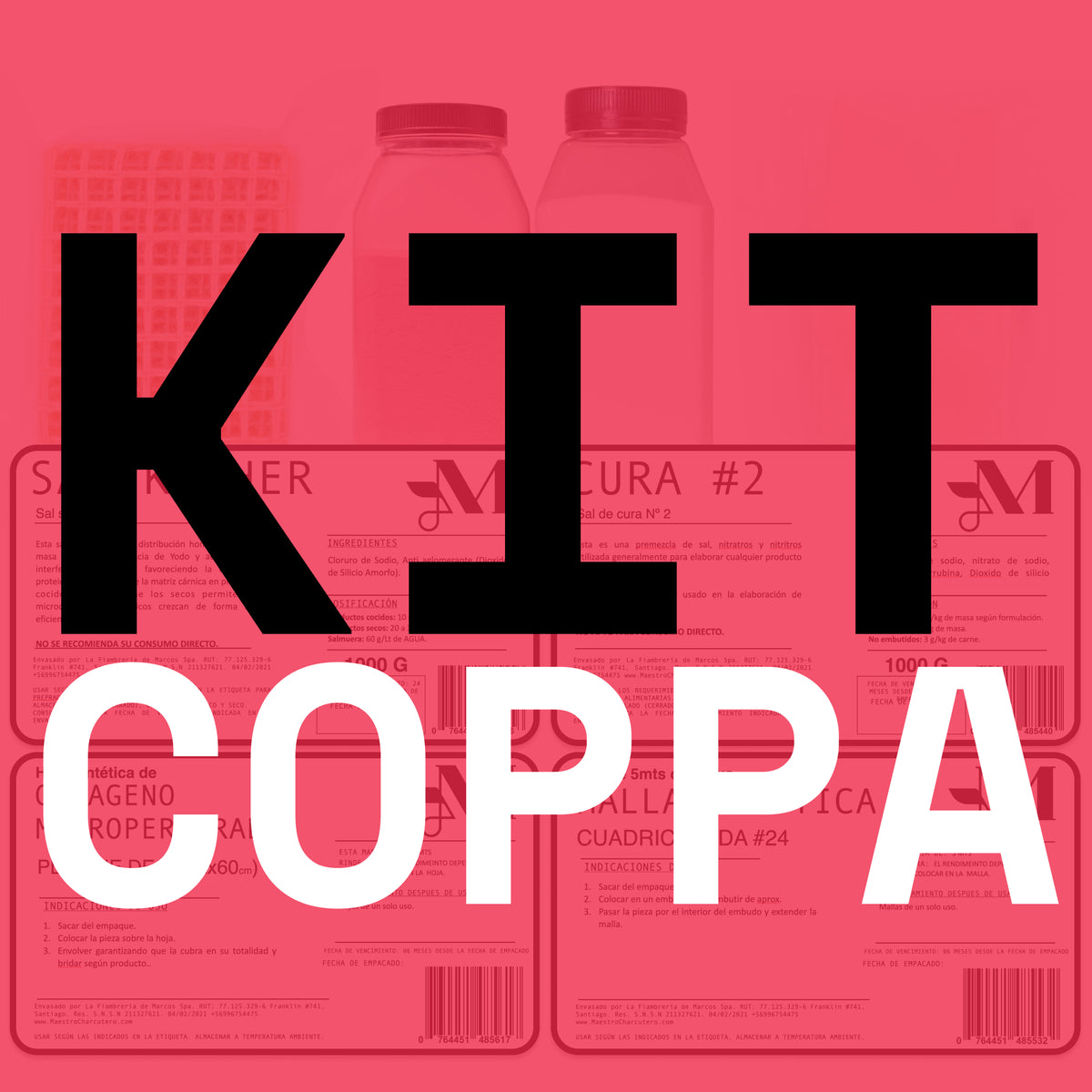 Kit Coppa – Cure #2 + Papel de Colágeno + Malla Elástica #24 + Sal Kosher
