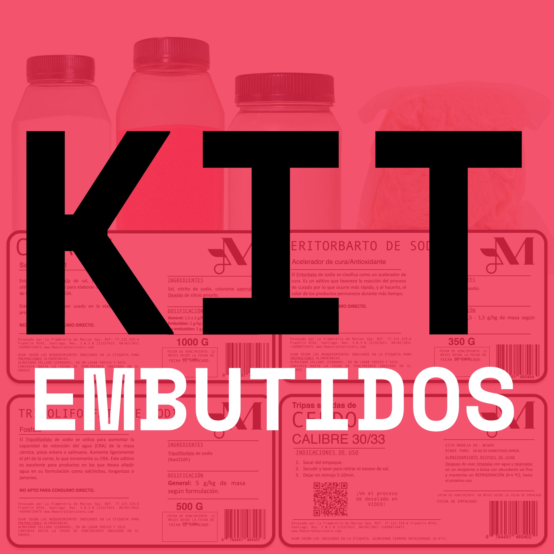 Kit Embutidos – Eritorbato + Fosfatos (STPP) + Sal de Cura #1 + Tripa Natural 30/33