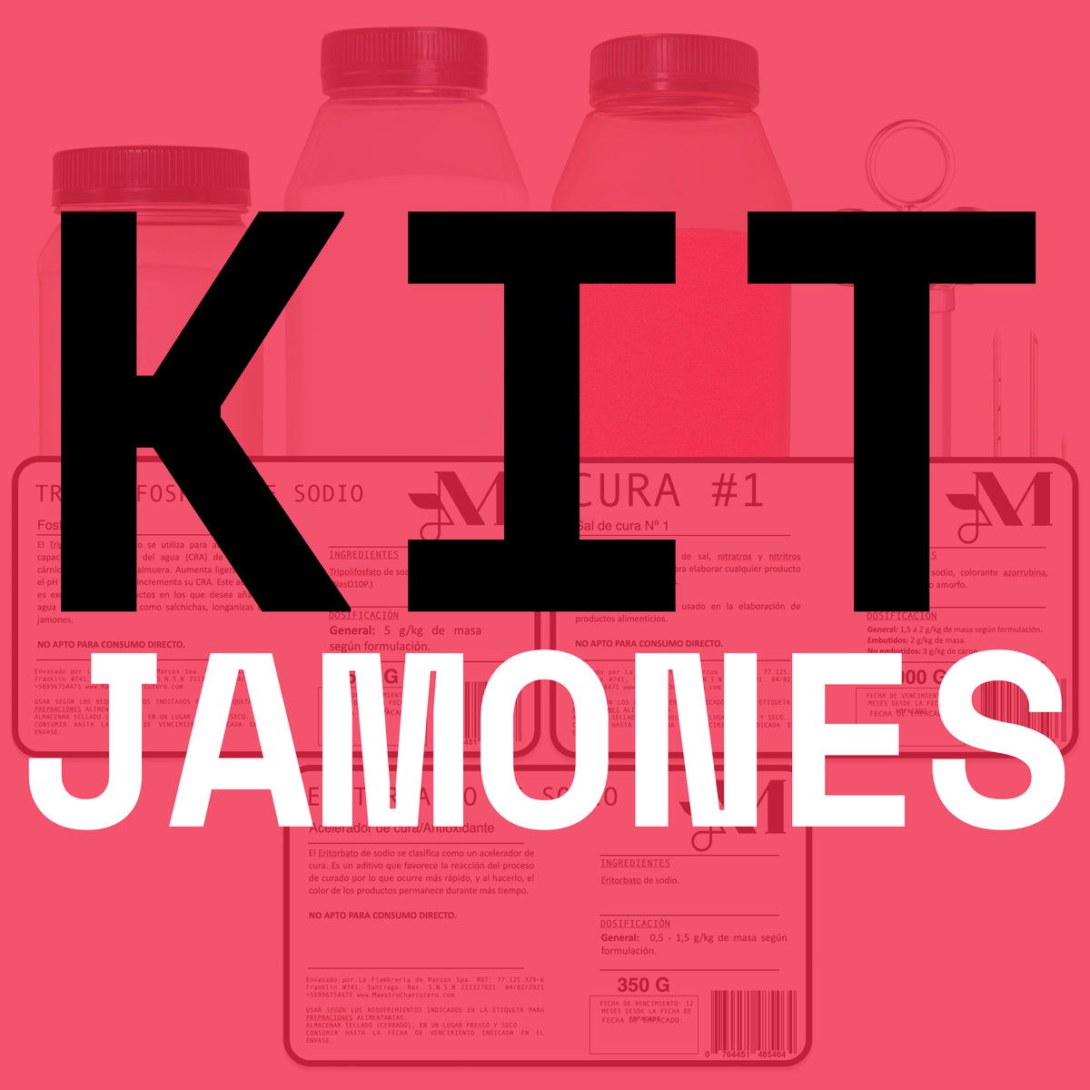 Kit Jamones – Sal de Cura #1 + Fosfatos (STPP) + Eritorbato + Inyectadora