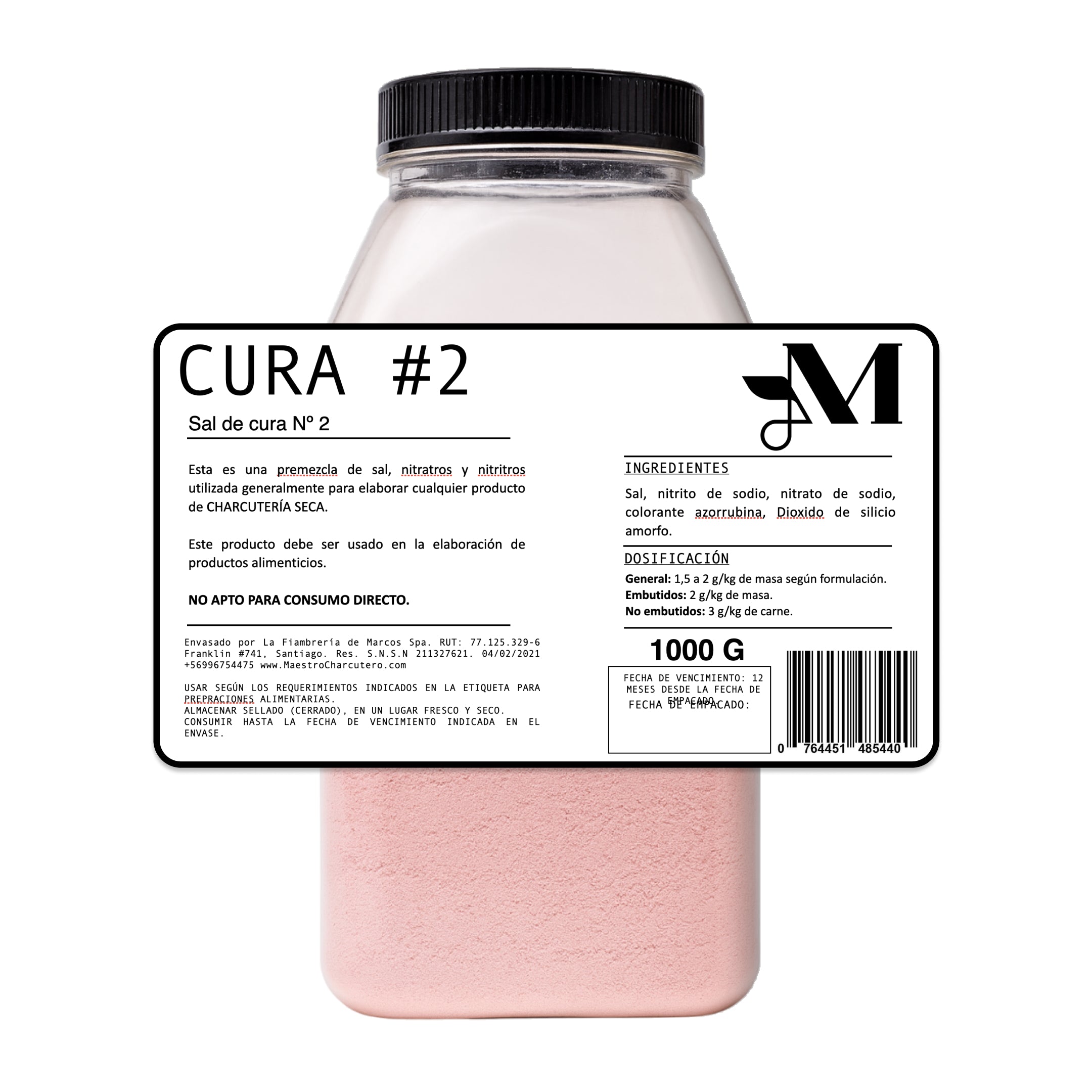 Cura #2 – Sal de Cura 1000g – Ideal para Charcutería Seca