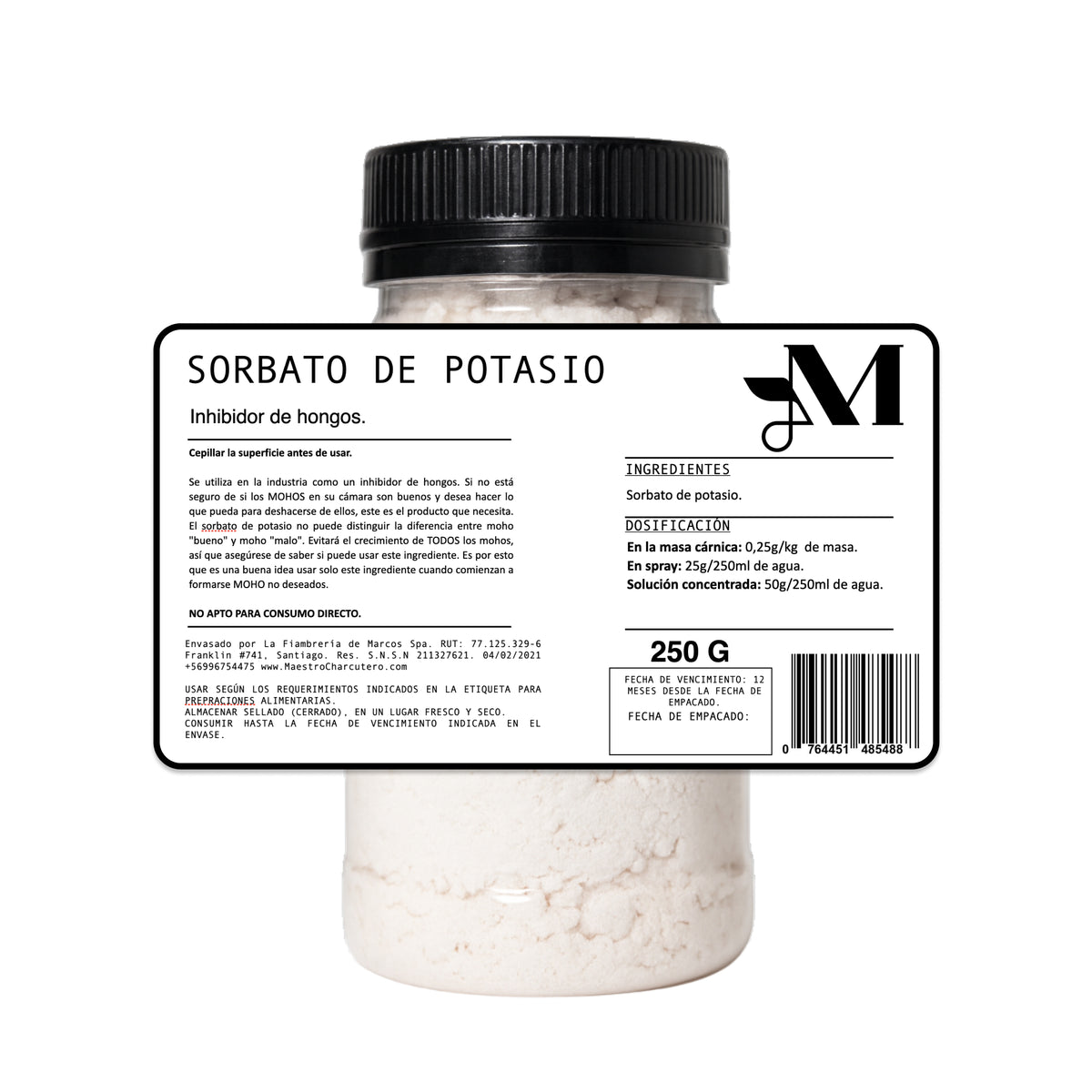 Sorbato de Potasio – Inhibidor de mohos y levaduras (250 g)