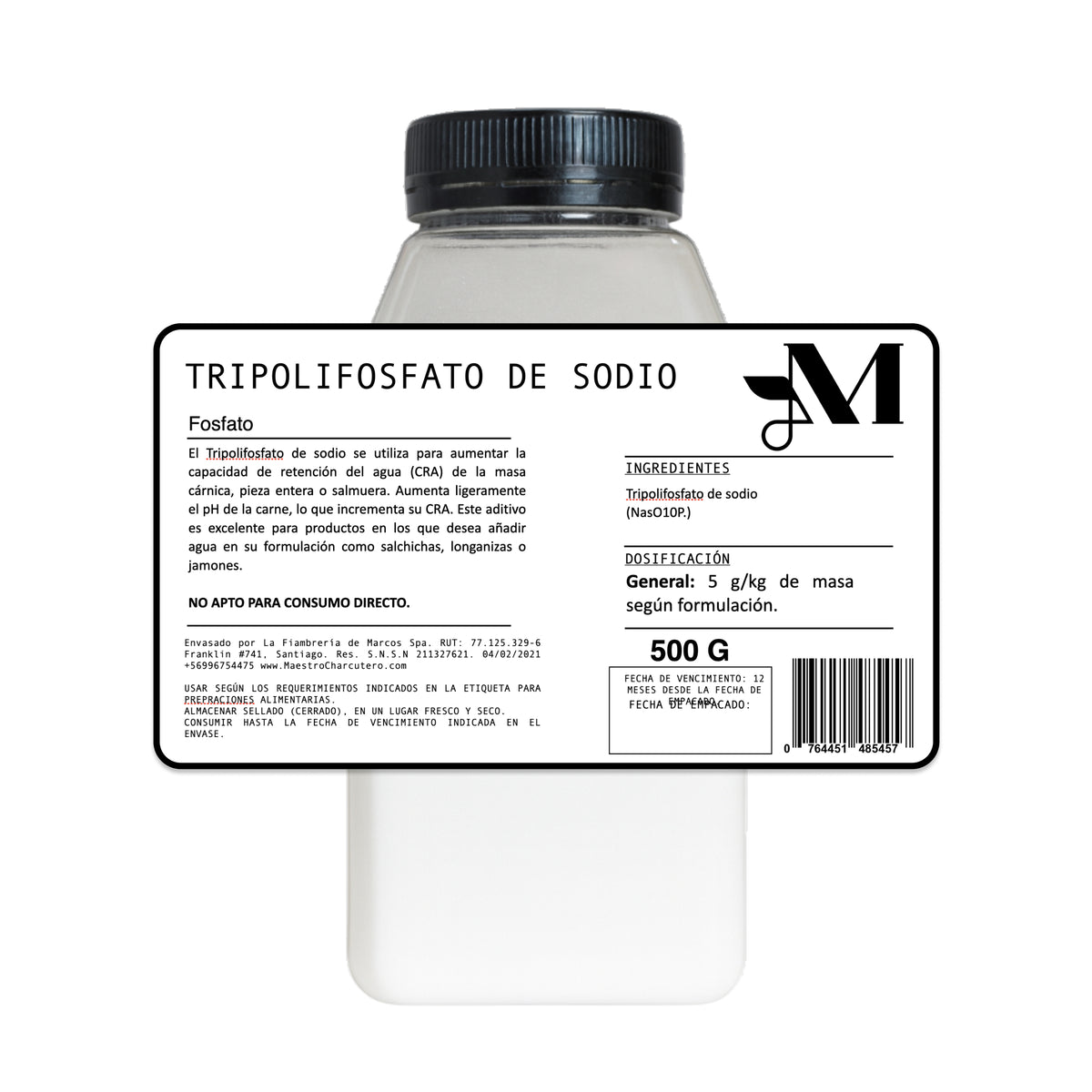 Tripolifosfato de Sodio 500g – Mejora la Retención de Agua en Productos Cárnicos