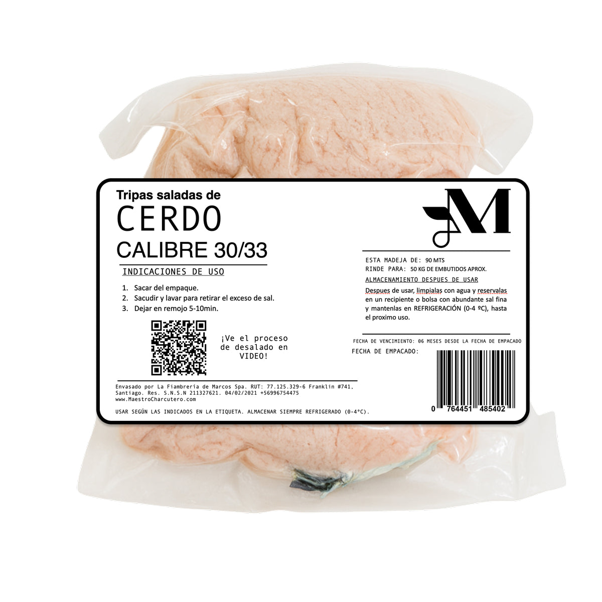 Tripa Salada de Cerdo Calibre 30/33 – Ideal para Embutidos Frescos y Cocidos